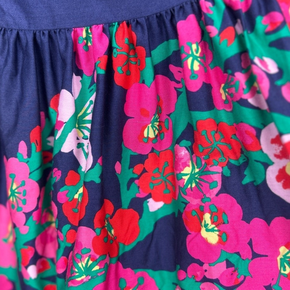 Lilly Pulitzer Lottie Strapless Fit & Flare Dress Mini Navy Cherry Mine Floral 8 - Picture 6 of 15